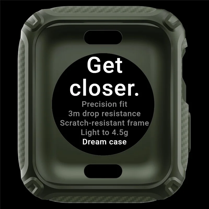 QUAD Element Series For Apple Watch Series 9 / 8 / 7 41mm Soft TPU Watch Case Bumper Scratch-Resistant Protective Frame Cover - Army Green