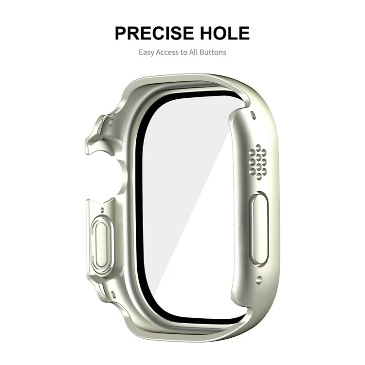 ENKAY HAT PRINCE For Apple Watch Ultra 2 49mm / Ultra 49mm Waterproof Case Tempered Glass Screen Protector Hard PC Full Protection Watch Cover - Silver