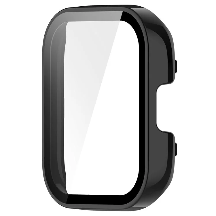 Para Xiaomi Redmi Watch 3 PC Protective Case com Protetor de Tela de Vidro Temperado Smart Watch Anti-Queda Capa - Preto