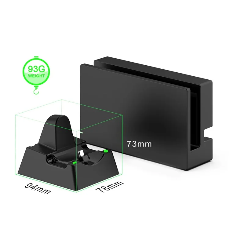 Doss de Charge DSS-100 Type-C Station de Chargement de Charge de Chargement Affichage Accessoires de Jeu Pour Nintendo Switch / Interrupteur OLED / Contrôleur de Jeu Lite Switch - Noir