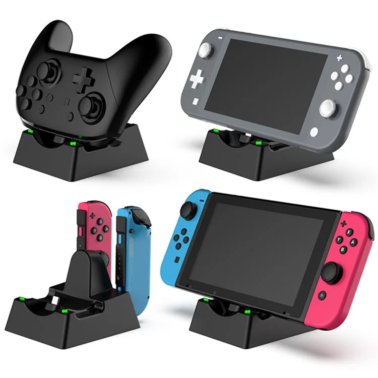 DSS-100 Type-C Charger Stand Carging Dock Station Accesorios Para el Juego Del Juego Para Nintendo Switch / Cambiar OLED / Controlador de Juego Lite Lite - Negro