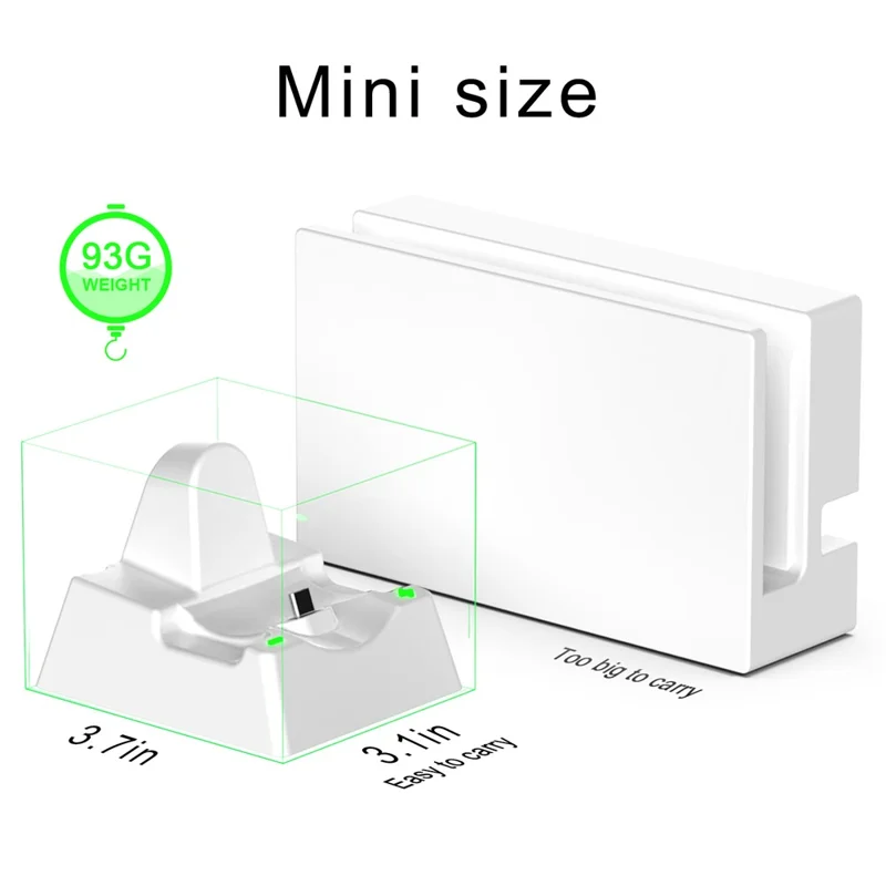 DSS-100 Type-C Charger Stand Charging Dock Station Display Holder Game Accessories for Nintendo Switch / Switch OLED / Switch Lite Game Controller - White
