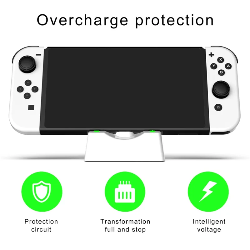 DSS-100 Type-C Charger Stand Charging Dock Station Display Holder Game Accessories for Nintendo Switch / Switch OLED / Switch Lite Game Controller - White