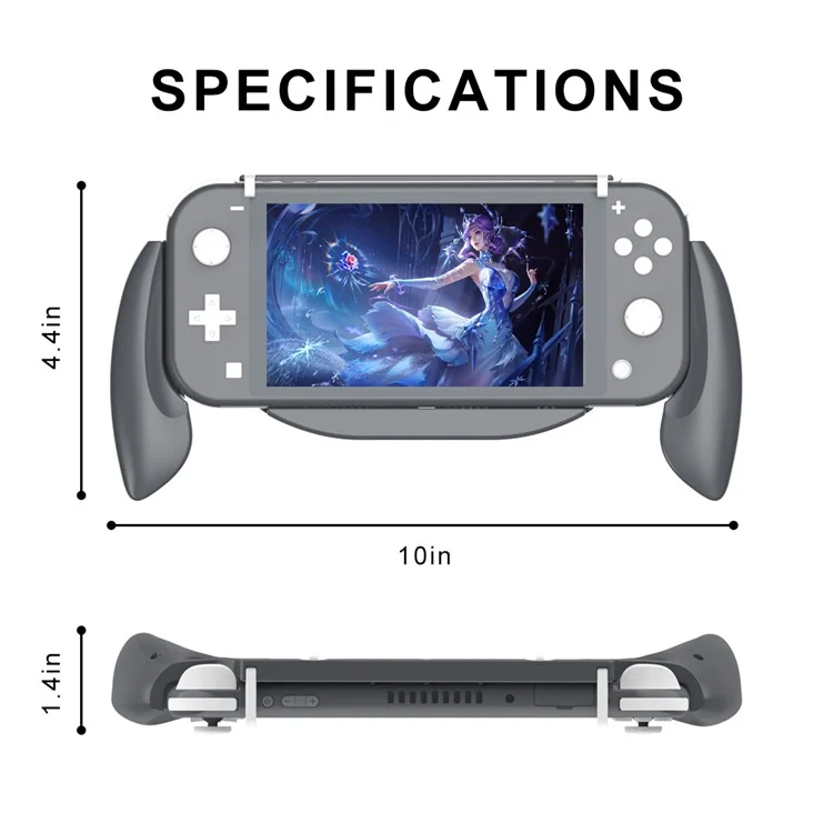 DSS-68 For Nintendo Switch Lite Ergonomic Grip Handle with Game Card Storage Case - Grey