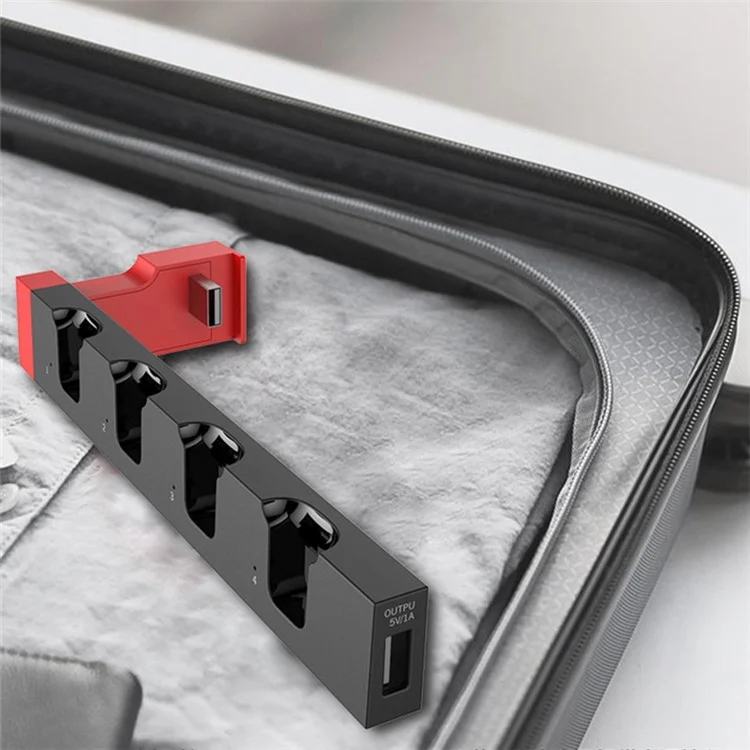 IPEGA For Nintendo Switch JoyCon 4 Slots Charging Dock Station Game Controller Charger with Indicator - Black / Red
