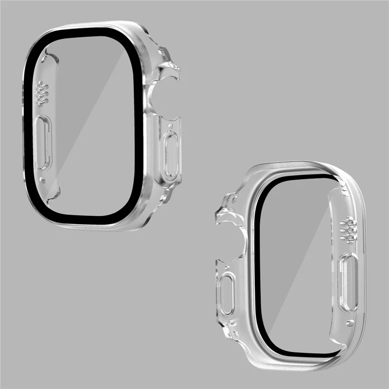 For Apple Watch Ultra 3 / Ultra 2 / Ultra 49mm Hard PC Case with Tempered Glass Screen Protector Waterproof Smart Watch Case - Transparent