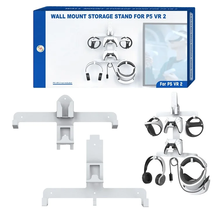 JYS JYS-P5158 Soporte de montaje en pared para PS VR2 VR Headset y Controlador Almacenamiento Soporte de pared Colgador