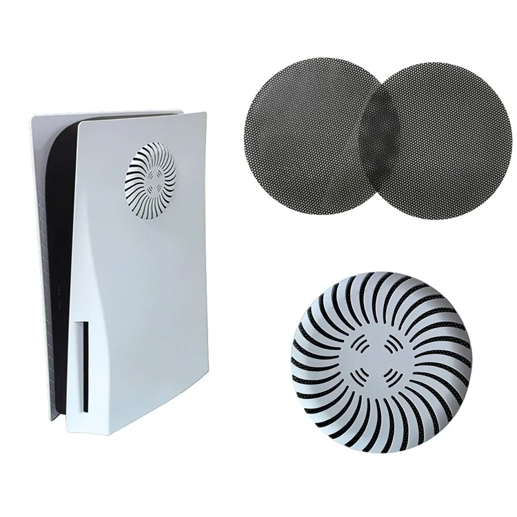 Para Console de Jogos Sony PS5 2Pcs Round Mesh Dust Cover Heat Dissipation PVC Dust-proof Net