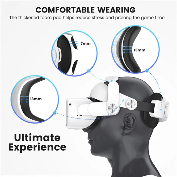 For Oculus Quest 2 VR Headset Replacement Headband Adjustable Head Strap