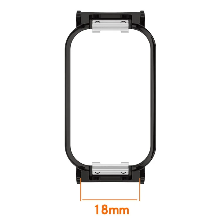 Metal Watch Case for Xiaomi Redmi Band 2 18mm Protective Cover Frame Guard - Black