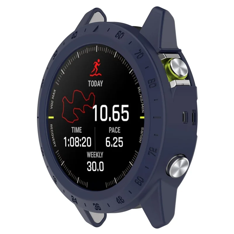 For Garmin MARQ (Gen 2) Anti-scratch Watch Case PC Protective Frame with Scale - Midnight Blue