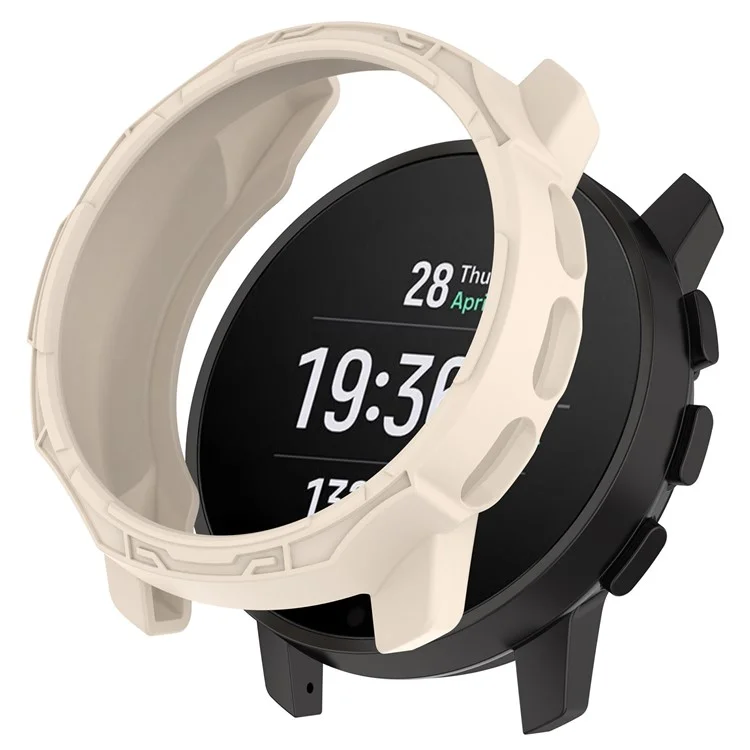 For SUUNTO 9 Peak / 9 Peak Pro Anti-drop Watch Case TPU Protective Frame - Beige