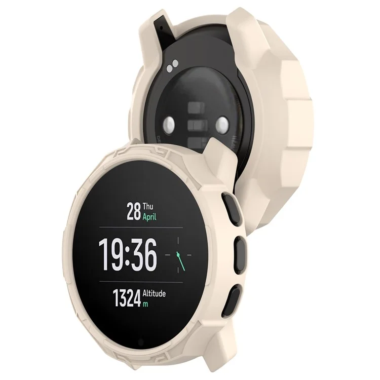 For SUUNTO 9 Peak / 9 Peak Pro Anti-drop Watch Case TPU Protective Frame - Beige