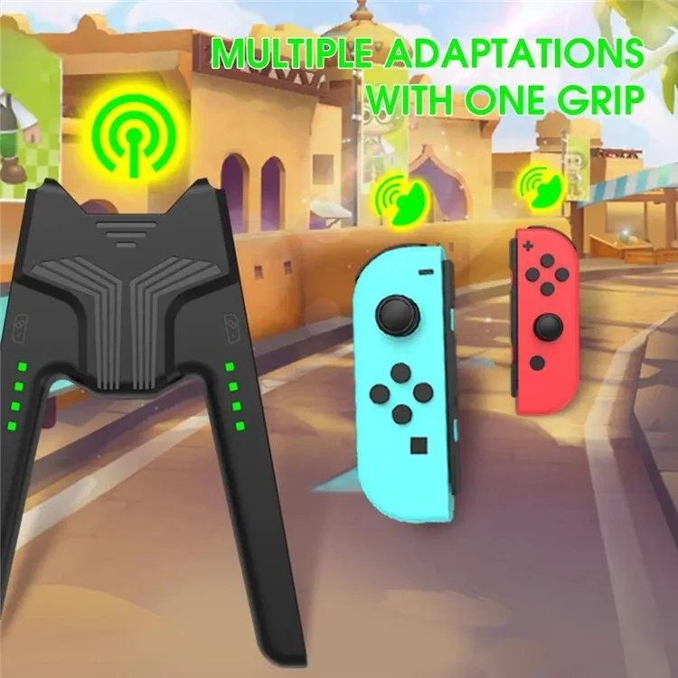 AOLION AL-NS2068 Para Nintendo Switch OLED Joy-Con Controller Grip de Carregamento ABS com Indicador LED - Preto