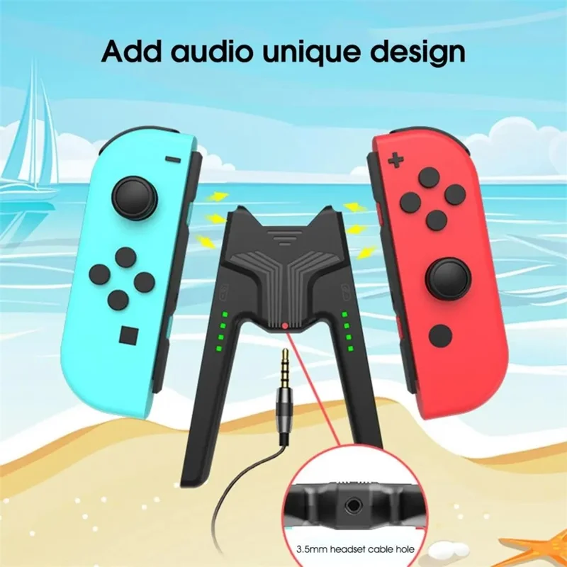 AOLION AL-NS2068 For Nintendo Switch OLED Joy-Con Controller Charging Grip ABS Handle with LED Indicator - White