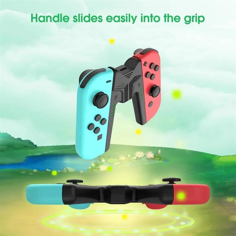 AOLION AL-NS2068 For Nintendo Switch OLED Joy-Con Controller Charging Grip ABS Handle with LED Indicator - White
