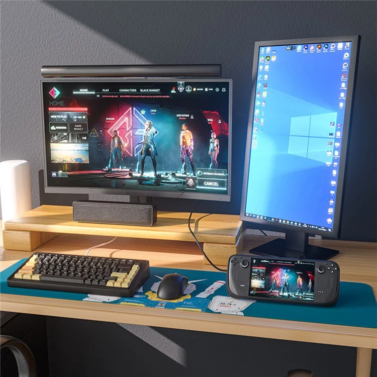 AOLION AL-ST1005 Funda de protección para Steam Deck, carcasa de consola de juegos de PC+TPU resistente a los golpes con soporte de aleación
