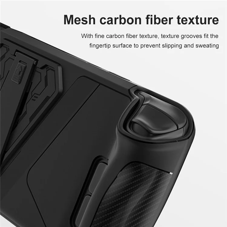 AOLION AL-ST1005 Funda de protección para Steam Deck, carcasa de consola de juegos de PC+TPU resistente a los golpes con soporte de aleación