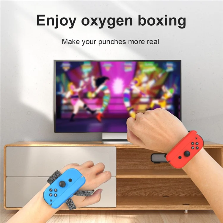 AOLION AL-NS2215 2Pcs for Nintendo Switch Joy-Con Controller Wrist Band Holder 360-degree Rotation Hand Strap - Red / Blue