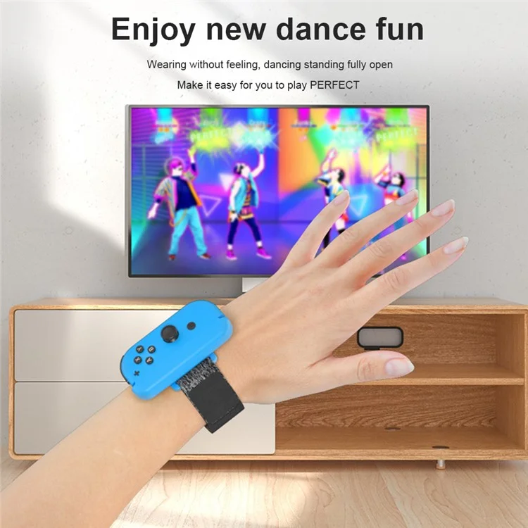 AOLION AL-NS2215 2Pcs for Nintendo Switch Joy-Con Controller Wrist Band Holder 360-degree Rotation Hand Strap - Red / Blue