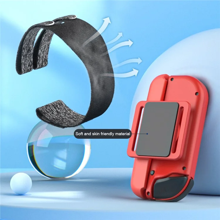 AOLION AL-NS2215 2Pcs for Nintendo Switch Joy-Con Controller Wrist Band Holder 360-degree Rotation Hand Strap - Red / Blue