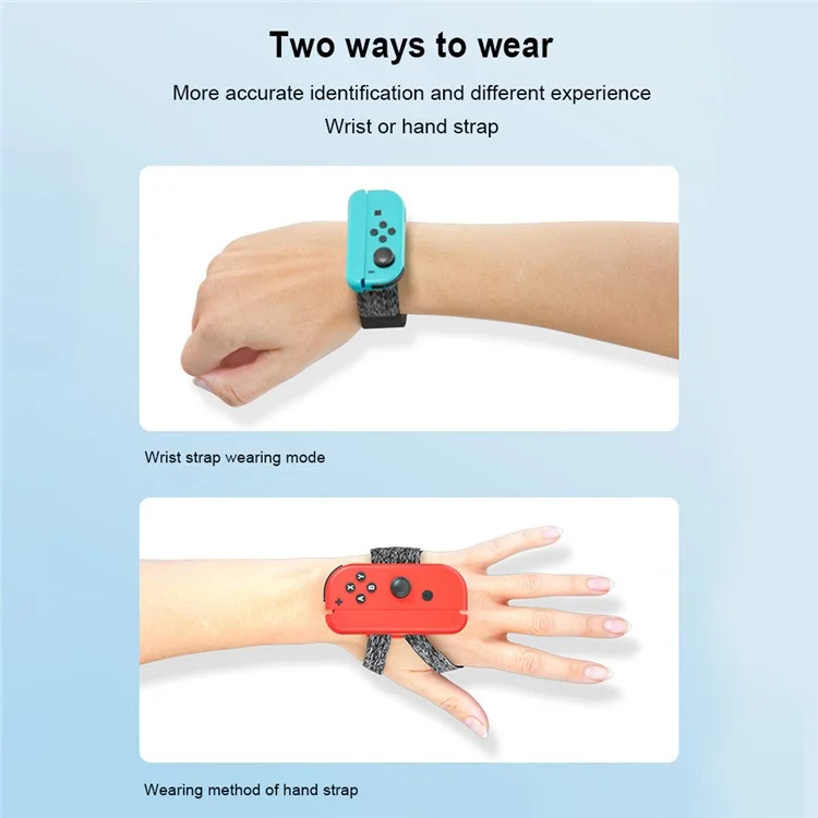 AOLION AL-NS2215 2Pcs for Nintendo Switch Joy-Con Controller Wrist Band Holder 360-degree Rotation Hand Strap - Red / Blue