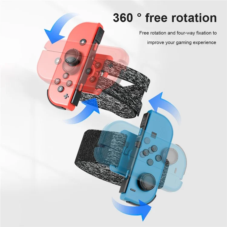 AOLION AL-NS2215 2Pcs for Nintendo Switch Joy-Con Controller Wrist Band Holder 360-degree Rotation Hand Strap - Red / Blue