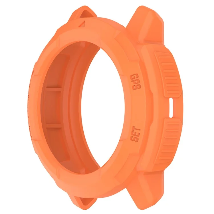 Pour Garmin Instinct Crossover Soft TPU Watch Case Hollow Shockproof Bumper Frame Cover - Orange