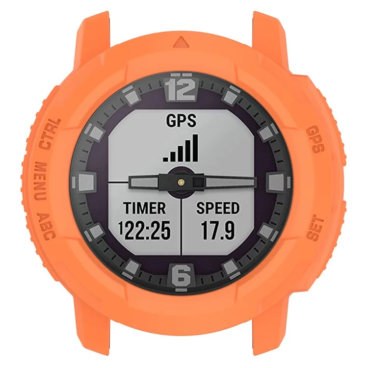 Pour Garmin Instinct Crossover Soft TPU Watch Case Hollow Shockproof Bumper Frame Cover - Orange