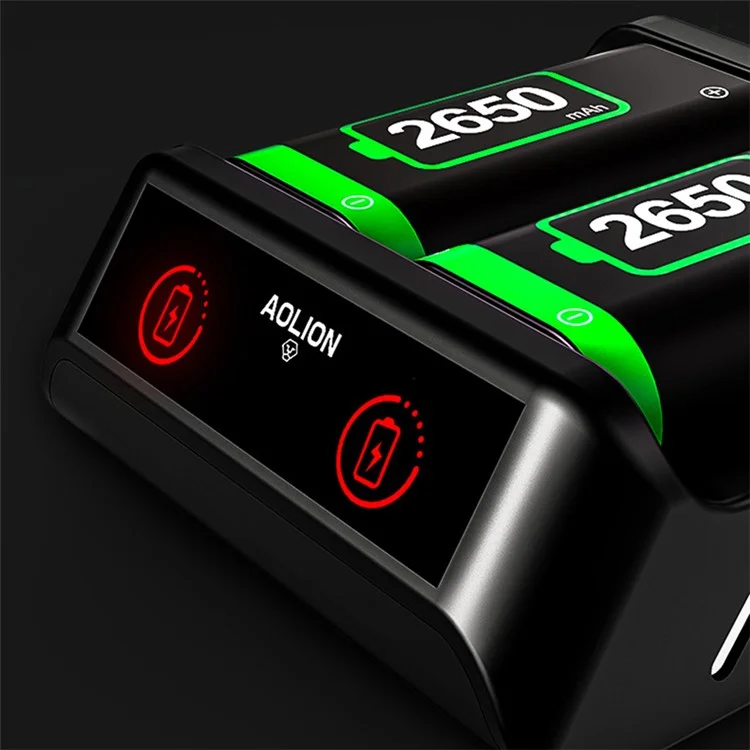 AOLION AL-XB2010 Cargador de batería de repuesto de 2650 mAh dual y estación de carga para mando de Xbox Series X