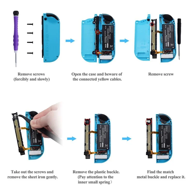 AOLION PGNX104401 2 Paires Contrôleur de Jeu Verrouillage Des Boucles de Verrouillage Kit D'outils de Réparation Pour Nintendo Switch Joy-Con