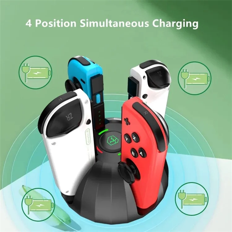 AOLION ALXB205201 For Xbox Game Controller Battery Charging Base with 4 1100mAh Batteries - Black