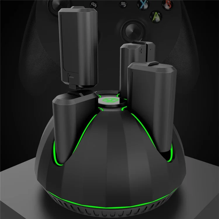 AOLION ALXB205201 For Xbox Game Controller Battery Charging Base with 4 1100mAh Batteries - Black