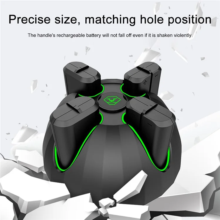 AOLION ALXB205201 For Xbox Game Controller Battery Charging Base with 4 1100mAh Batteries - Black
