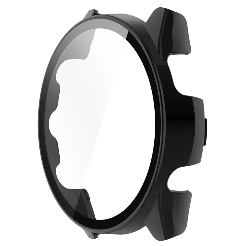 Для Garmin Forerunner 265 Smart Watch PC Watch Case с закаленной стеклянной защитной пленкой для экрана - Черный