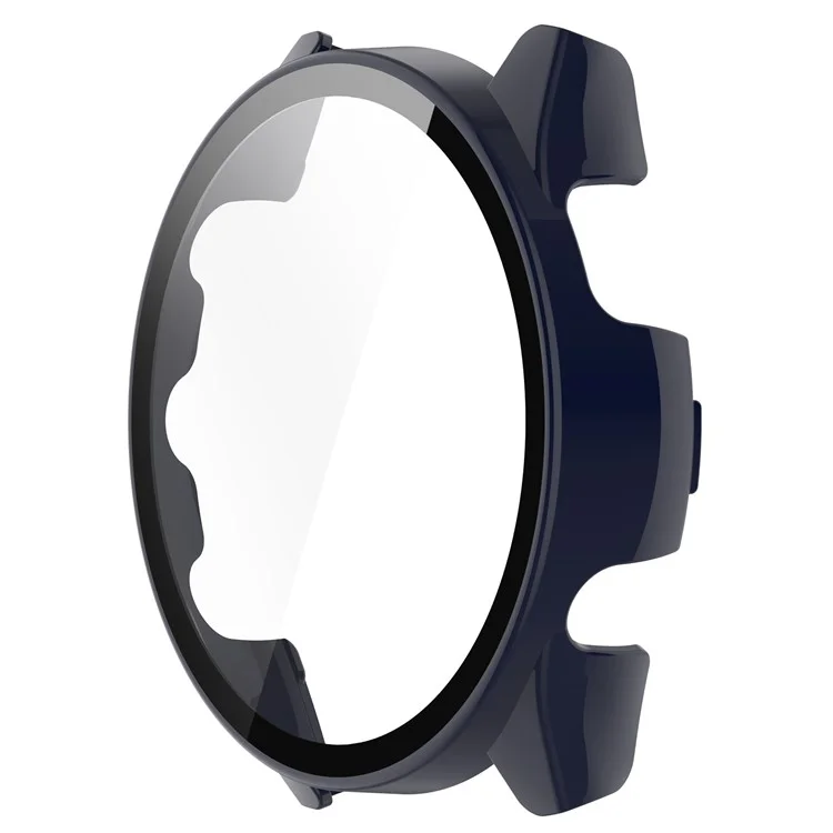 Pour Garmin Forerunner 265 Montre connectée PC Étui de montre avec protecteur d'écran en verre trempé - Bleu foncé