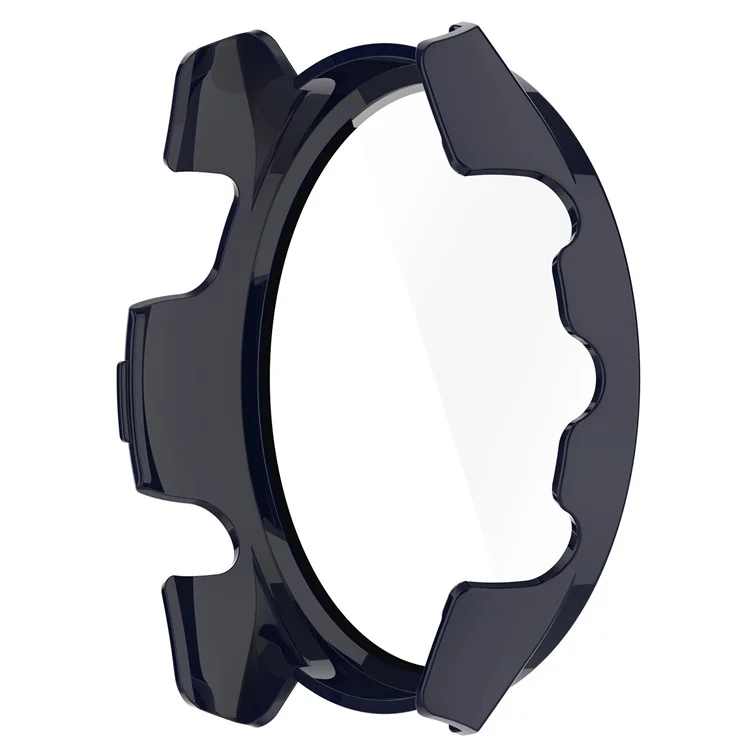 Pour Garmin Forerunner 265 Montre connectée PC Étui de montre avec protecteur d'écran en verre trempé - Bleu foncé