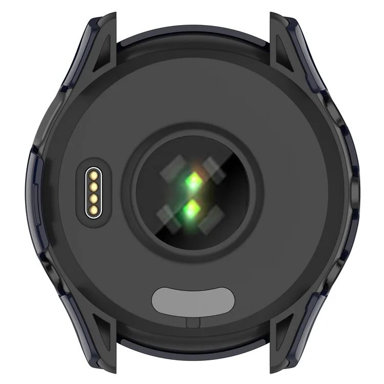 Pour Garmin Forerunner 265 Montre connectée PC Étui de montre avec protecteur d'écran en verre trempé - Bleu foncé
