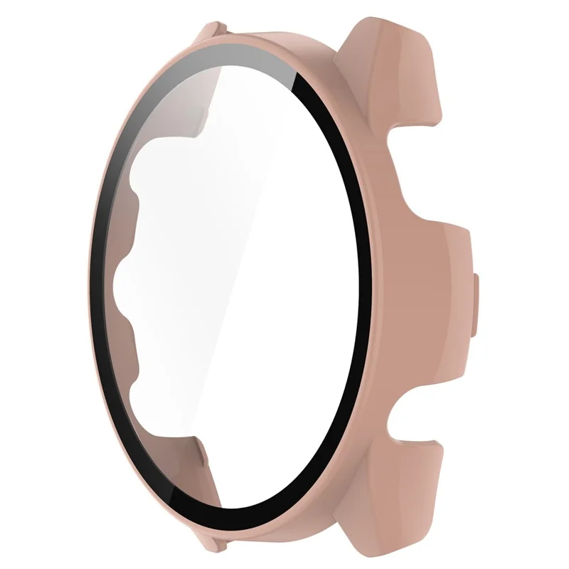 Para Garmin Forerunner 265S Caja de reloj de PC antiarañazos con protector de pantalla de vidrio templado - Rosa