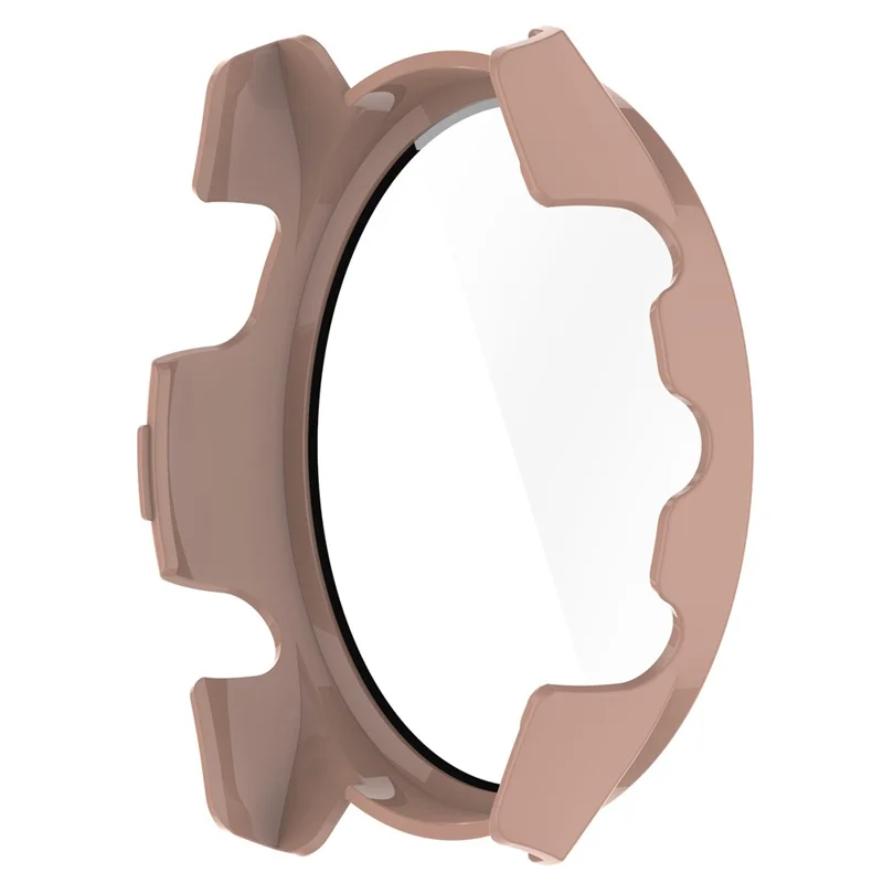 Para Garmin Forerunner 265S Caja de reloj de PC antiarañazos con protector de pantalla de vidrio templado - Rosa