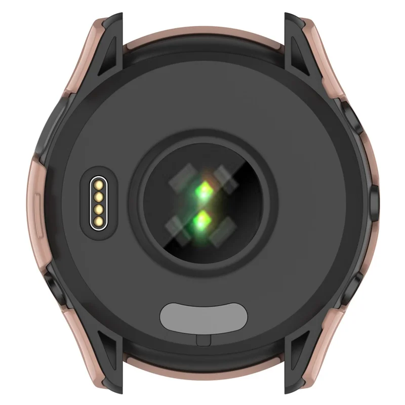 Para Garmin Forerunner 265S Caja de reloj de PC antiarañazos con protector de pantalla de vidrio templado - Rosa