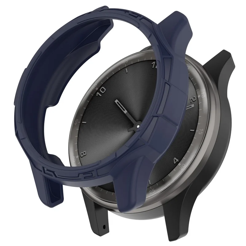 For Garmin vivomove Trend Drop-proof TPU Watch Case Hollow Bumper Frame Cover - Midnight Blue