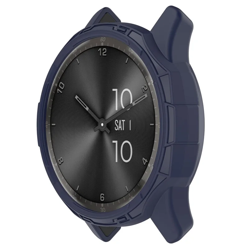 For Garmin vivomove Trend Drop-proof TPU Watch Case Hollow Bumper Frame Cover - Midnight Blue
