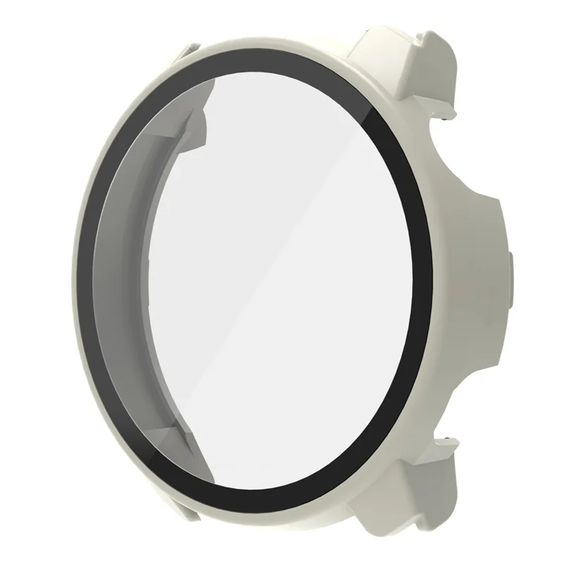 For Coros Pace 2 All Around Hard PC Watch Case with Built-in Tempered Glass Screen Protector -  Ivory White
