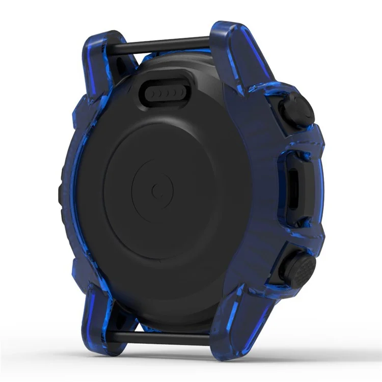 Pour Huami Amazfit Falcon Smart Watch Protective Case Anti-drop TPU Watch Frame Cover - Bleu Transparent