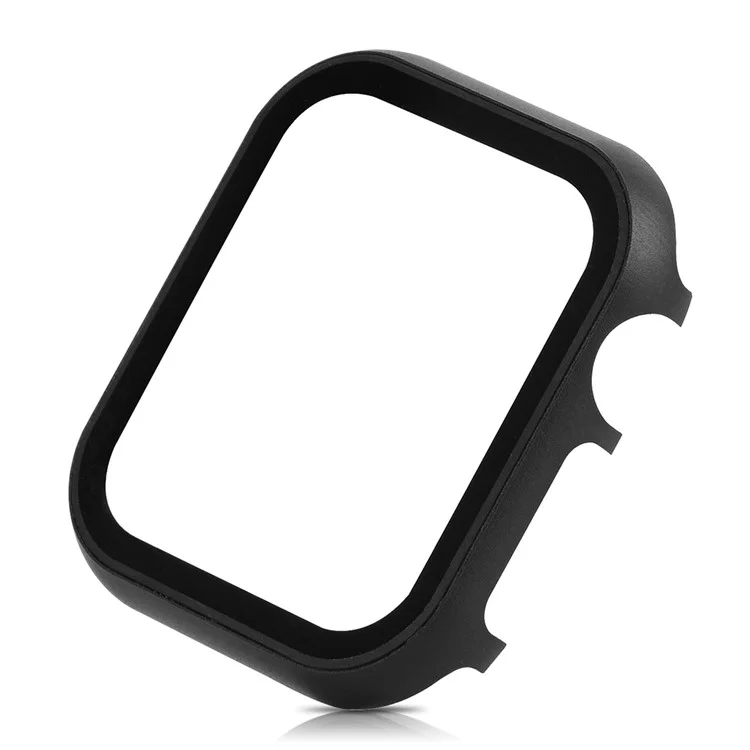 Para Apple Watch Series 3 2 1 38mm Proteção Total de Metal Caso de Relógio com Protetor de Tela de Vidro Temperado - Preto