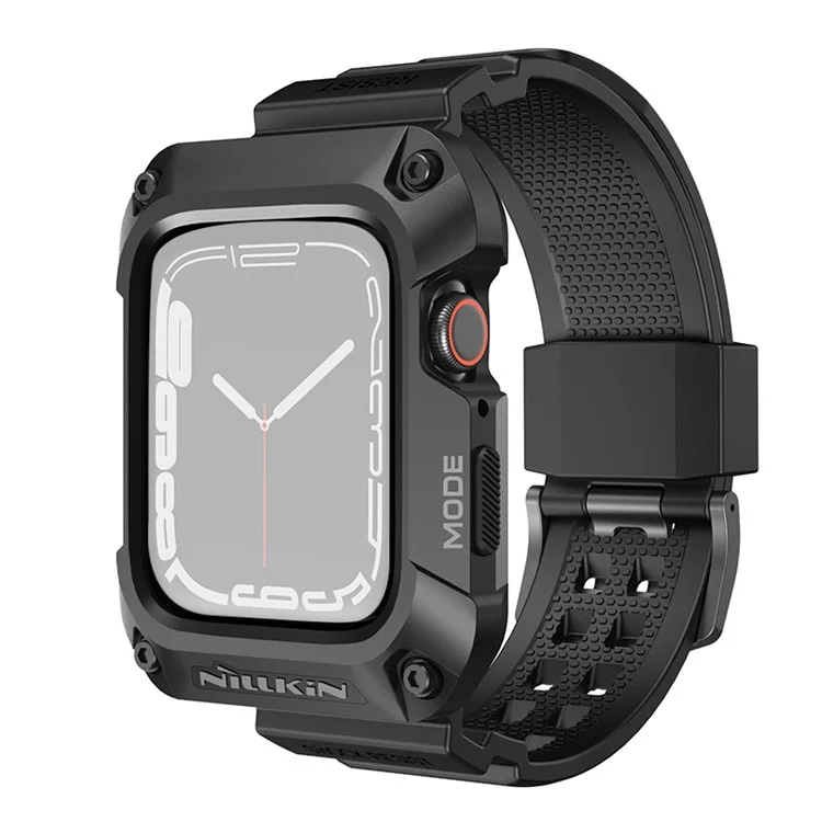 NILLKIN для Apple Watch SE / SE (2022) / Серия 4 / 5 / 6 44мм Alloy Rugged Protector Cover with TPU Watch Band - Черный