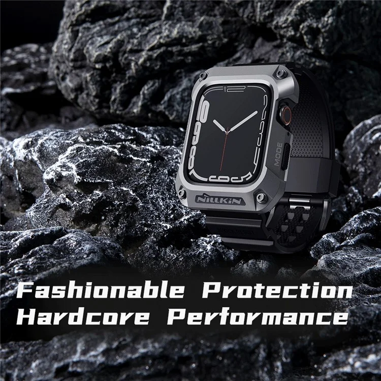 NILLKIN для Apple Watch SE / SE (2022) / Серия 4 / 5 / 6 44мм Alloy Rugged Protector Cover with TPU Watch Band - Черный