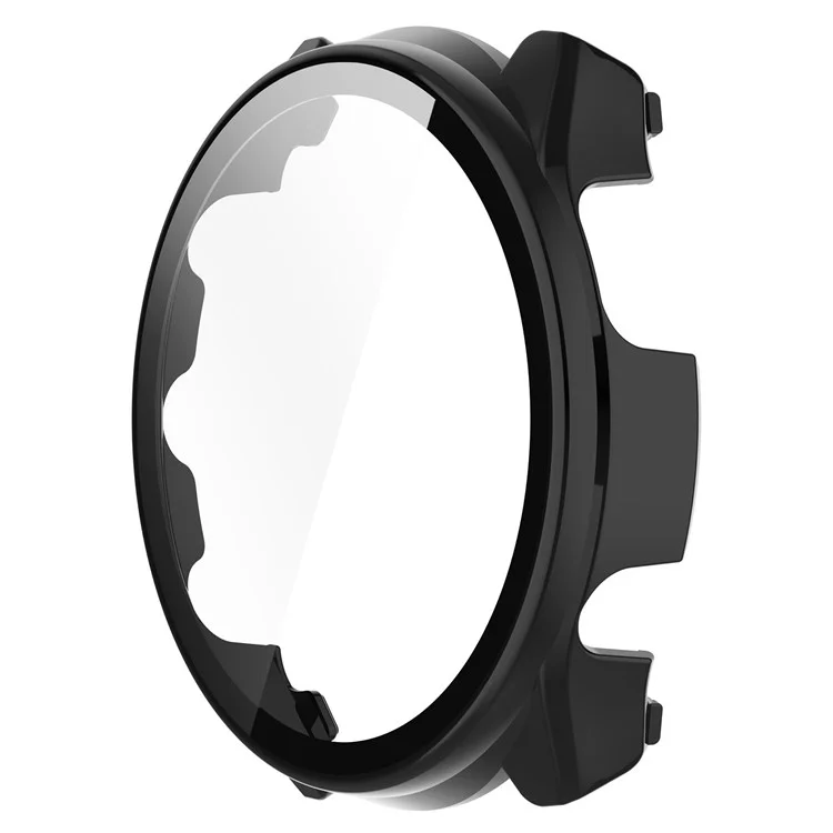 Para Garmin Forerunner 965 Hard PC Watch Case Marco Protector Con Película de Vidrio Templado HD - Negro