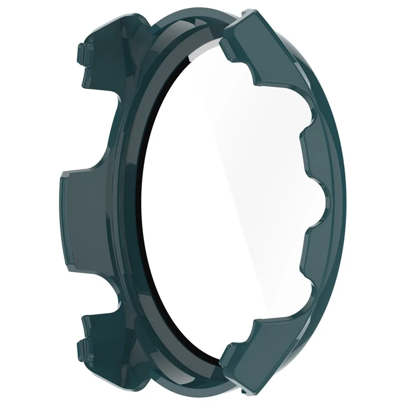For Garmin Forerunner 965 Hard PC Watch Case Protective Frame with HD Tempered Glass Film - Pine Needle Green